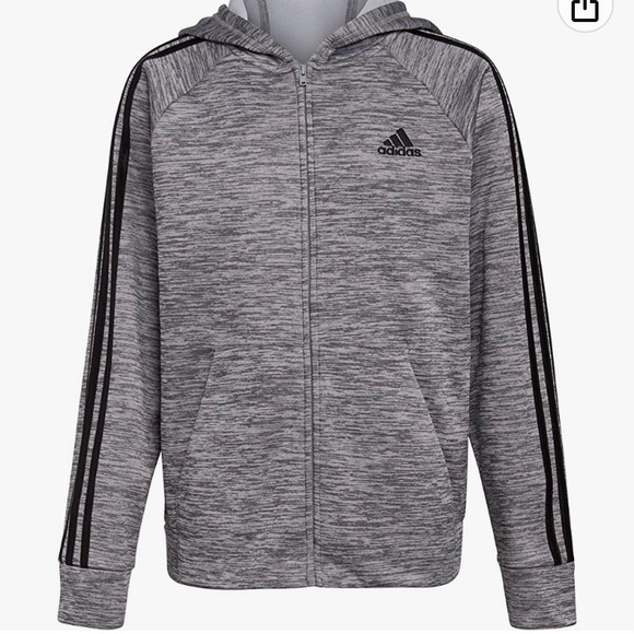 Adidas Boys’ Zip Front Hooded Jacket - Picture 1 of 8
